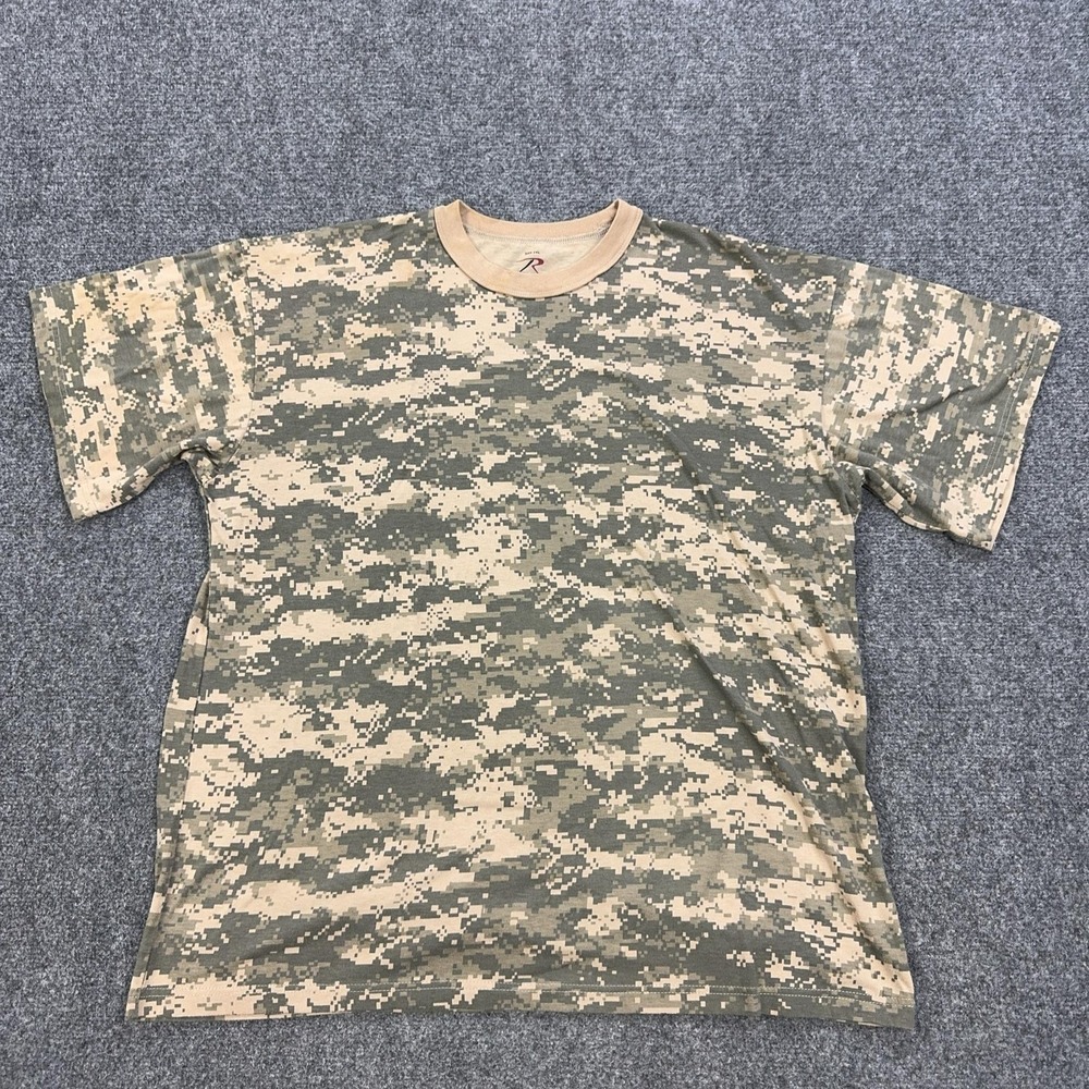 Rothco Shirt Mens 2XL Green ACU Digital Camo Crewneck Tagless Tee Military‎